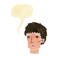 cartoon worried man with speech bubble N14
