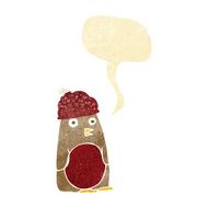 cartoon robin in hat with speech bubble N2