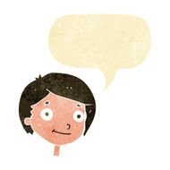 Cartoon happy boy with speech bubble N9