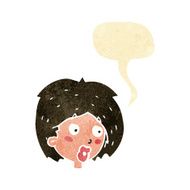 cartoon woman looking with speech bubble N2