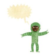 cartoon space man with speech bubble N3