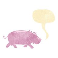 cartoon hippopotamus with speech bubble