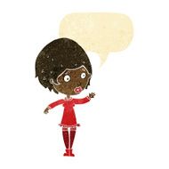 cartoon pretty woman with speech bubble N15