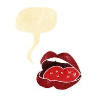 cartoon open mouth with speech bubble
