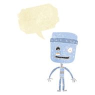 cartoon funny robot with speech bubble N12