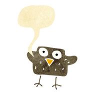 cartoon bird with speech bubble N25