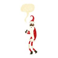 cartoon santa claus with speech bubble N15