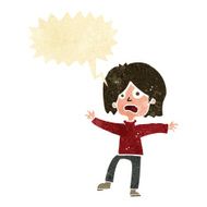 cartoon scared person with speech bubble N2