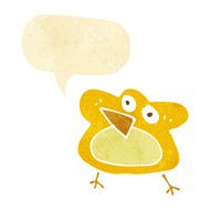 funny cartoon robin with speech bubble N2