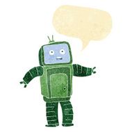 cartoon funny robot with speech bubble N13