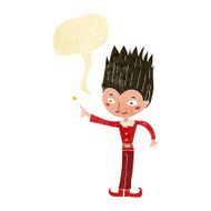 cartoon magic christmas elf with speech bubble N2