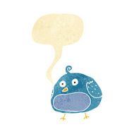 cartoon fat bird with speech bubble