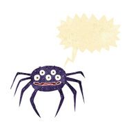 cartoon halloween spider with speech bubble