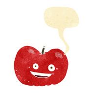 cartoon apple with speech bubble N2