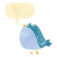 cartoon fat bird with speech bubble N2