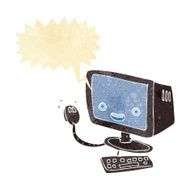 cartoon computer with speech bubble N2