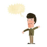cartoon angry man with speech bubble N7