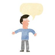 cartoon man shrugging shoulders with speech bubble N7