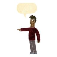 cartoon happy pointing man with speech bubble N2