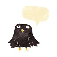 Cartoon owl with speech bubble N10