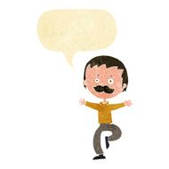 cartoon dancing man with mustache speech bubble N2