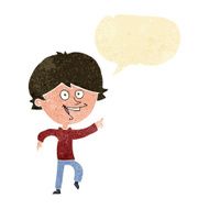 cartoon happy pointing man with speech bubble N3