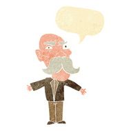 cartoon angry old man with speech bubble N12