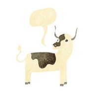 cartoon cow with speech bubble N4
