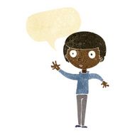 cartoon staring boy with speech bubble N3