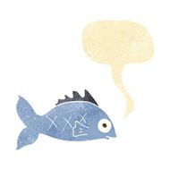 cartoon fish with speech bubble N9