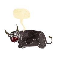 cartoon bull with speech bubble N3