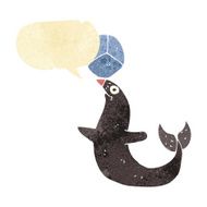 cartoon performing seal with speech bubble N2
