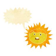 sun cartoon character with speech bubble