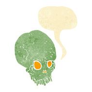 cartoon spooky skull with speech bubble N18