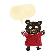 cartoon cute black bear with speech bubble N8