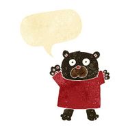 cartoon cute black bear with speech bubble N9