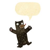 cartoon black bear with speech bubble N12
