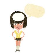 cartoon woman thinking with speech bubble N5