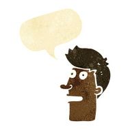 cartoon shocked male face with speech bubble