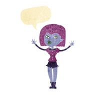 cartoon vampire girl with speech bubble N19