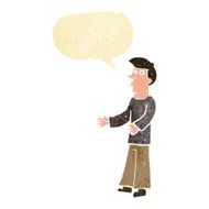 cartoon curious man with speech bubble N8