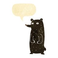 funny cartoon black bear with speech bubble N3