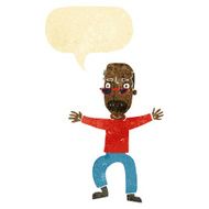 cartoon old man waving arms with speech bubble