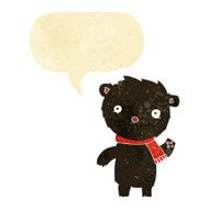 cartoon cute black bear with speech bubble N10
