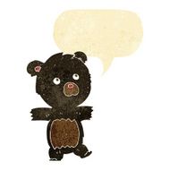 cartoon cute black bear with speech bubble N11