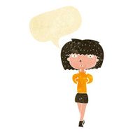 cartoon shy woman with speech bubble N5