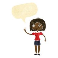 cartoon woman with idea speech bubble N16