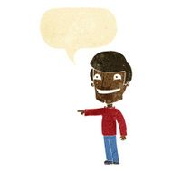 cartoon happy man pointing with speech bubble N5