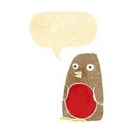 cartoon robin with speech bubble N3