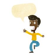 cartoon terrified man with speech bubble N13